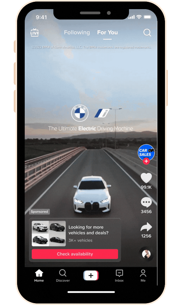 We create dynamic TikTok ads featuring your dealership's inventory, tailored to user preferences for higher engagement.