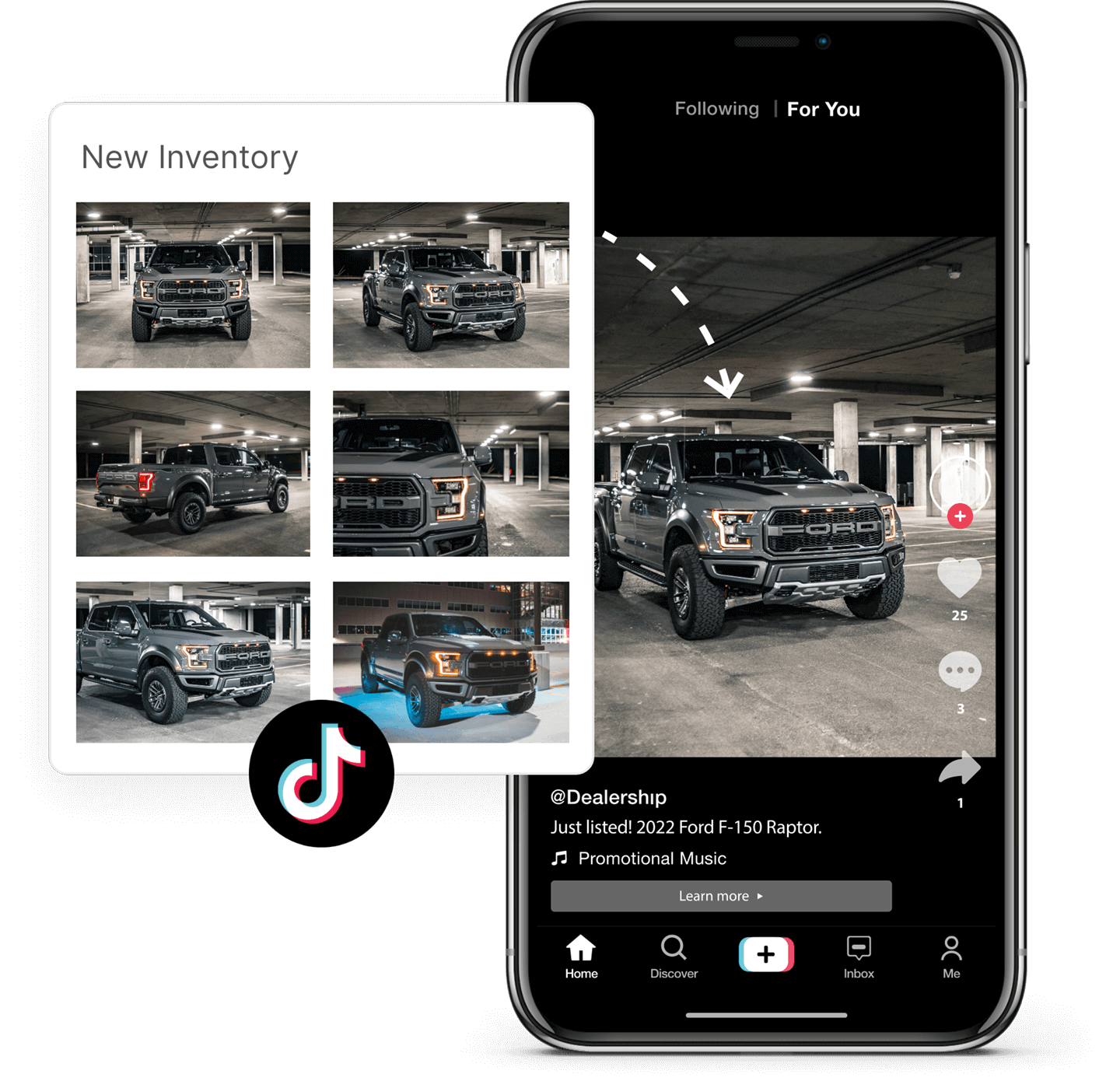We create dynamic TikTok ads featuring your dealership's inventory, tailored to user preferences for higher engagement.